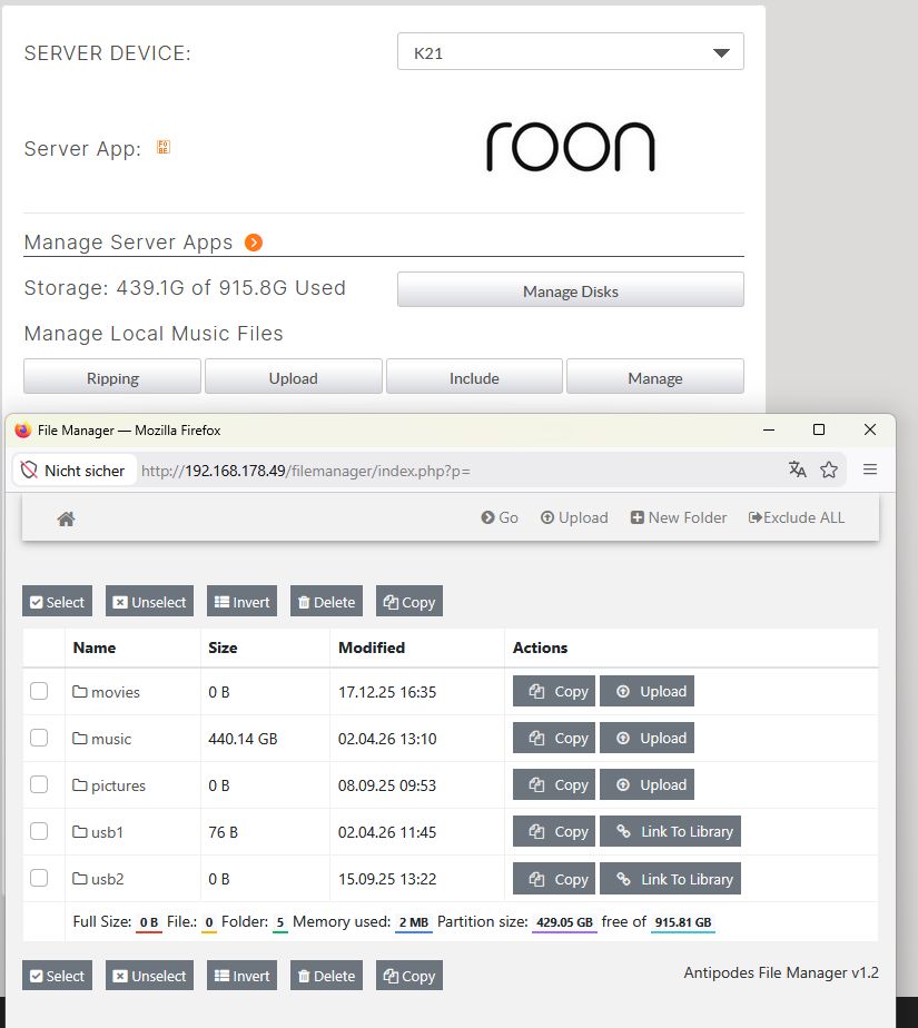 Antipodes Kala 21 Server manage files